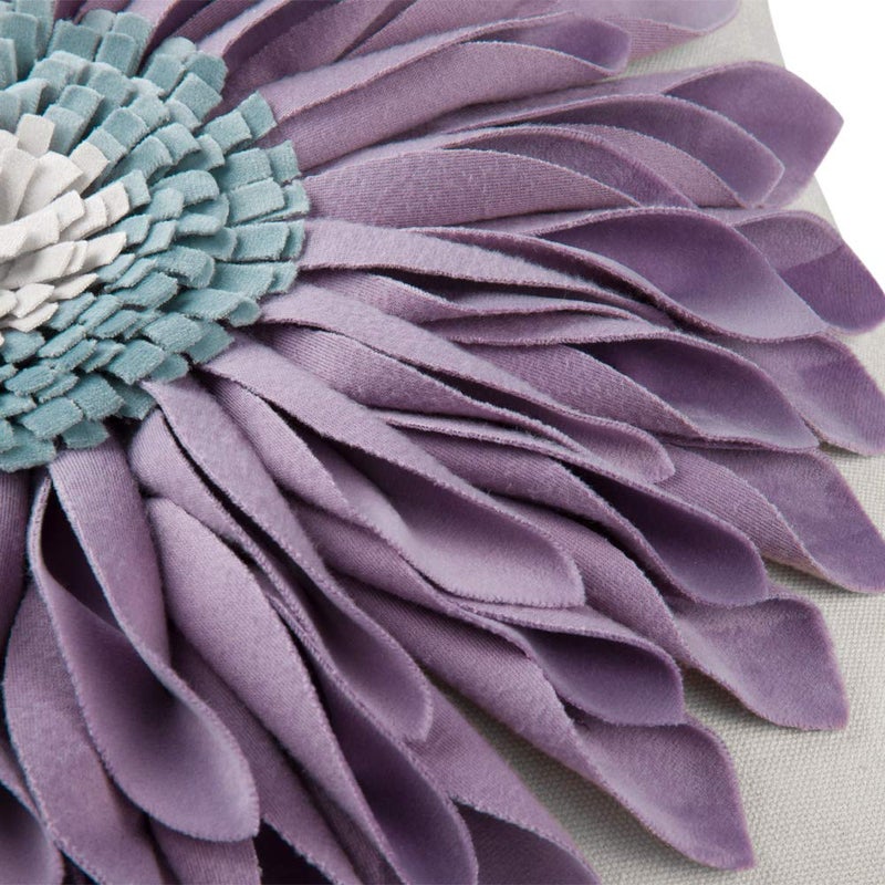 OiseauVoler Decorative Throw Pillow Cover Sunflowers Cushion Case Handmade for Home Sofa Car Bed Room Decor 18 x 18 Inch Taro Purple - Image 4